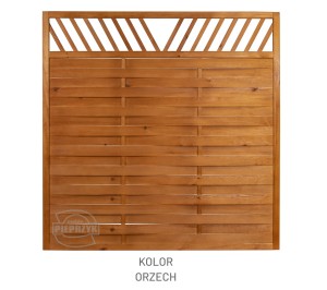 Płot lamelowy prosty - z ażurem