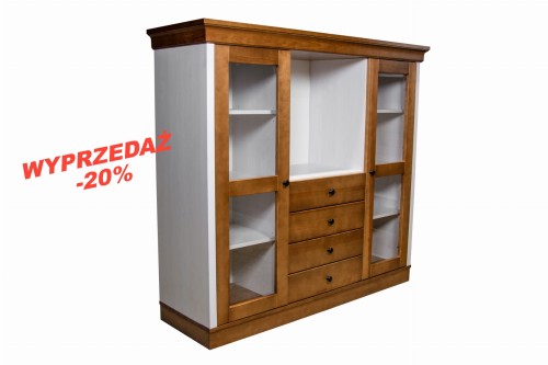 Komoda-witryna wysoka Arizona kol. sosna anderson biała i orzech-1.jpg